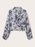 Satin blouse with print and draping image number 4