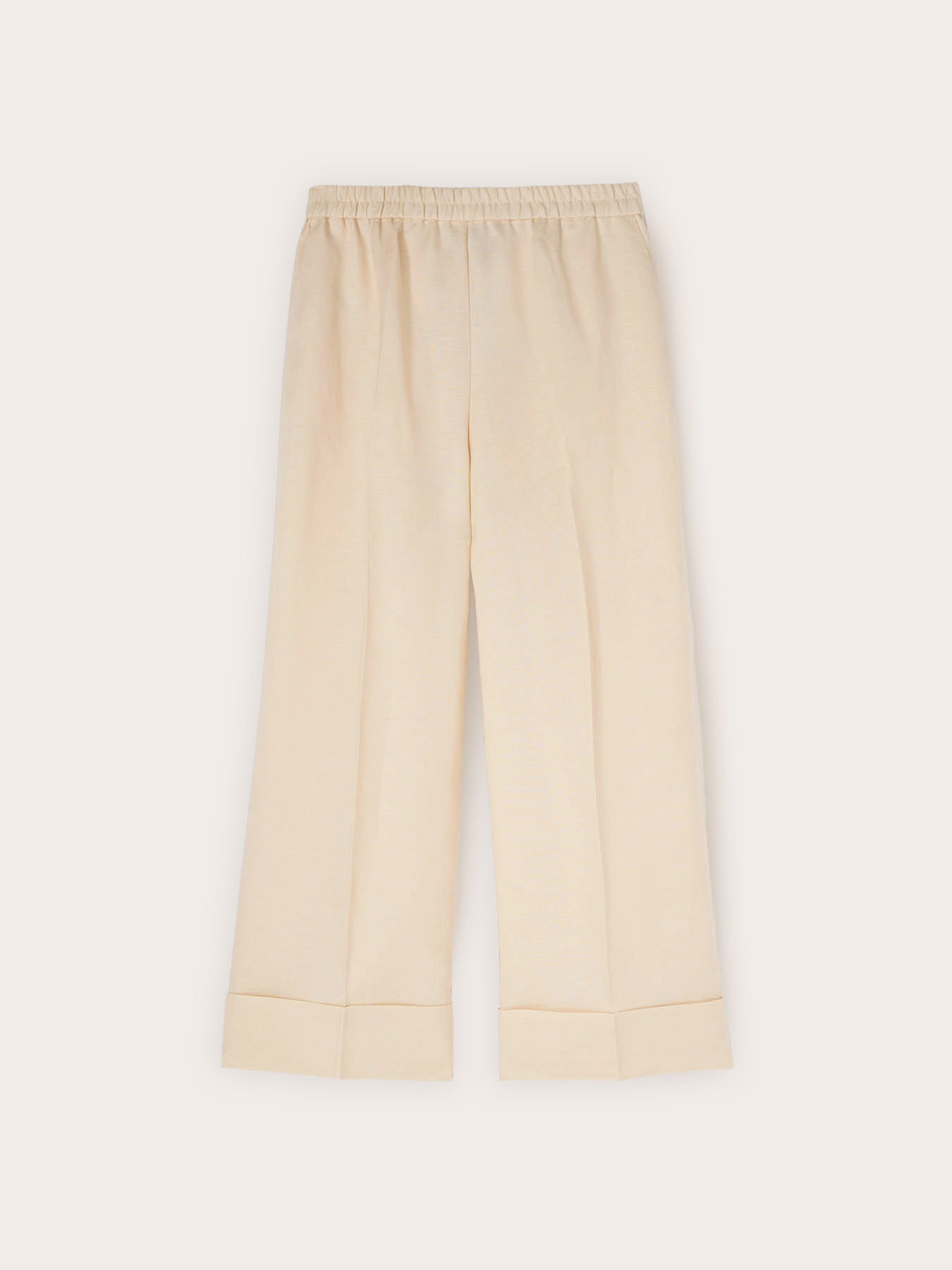 Pantalones cropped de mezcla de lino image number 3