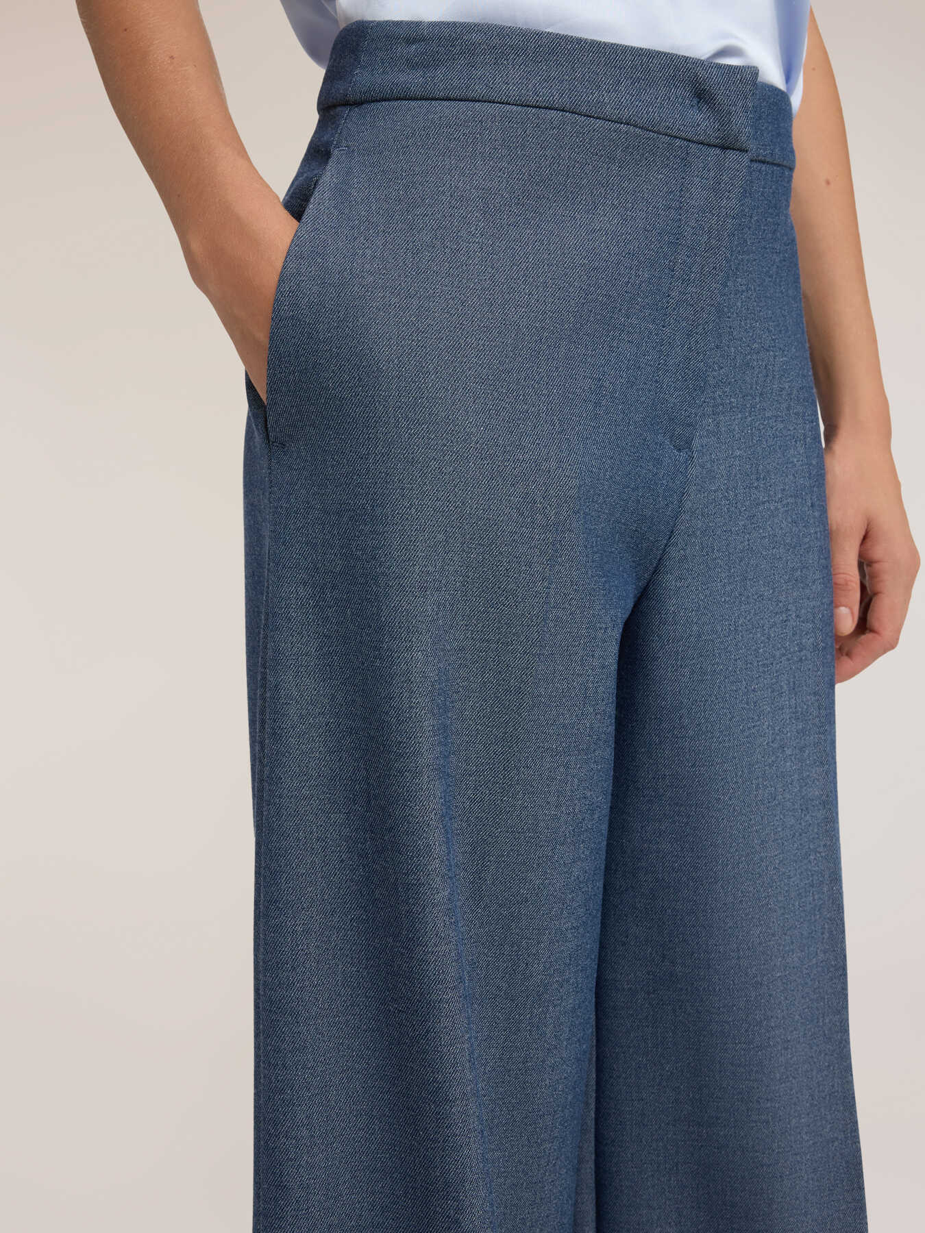 Pantalon palazzo m&eacute;lange viscose image number 3