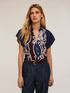Bluză din viscoză cu imprimeu foulard image number 0
