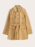 Mixed cotton trench coat with belt image number 4