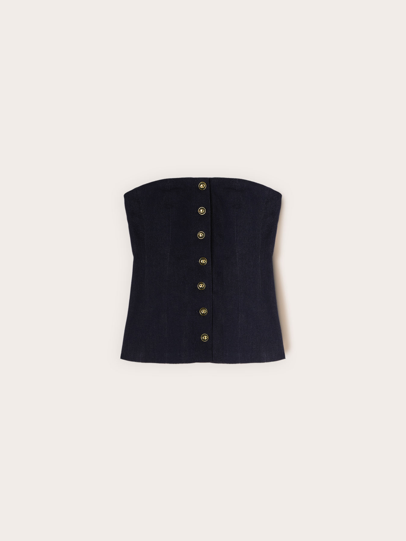 Bustier-Top aus Denim mit Kn&ouml;pfen image number 4