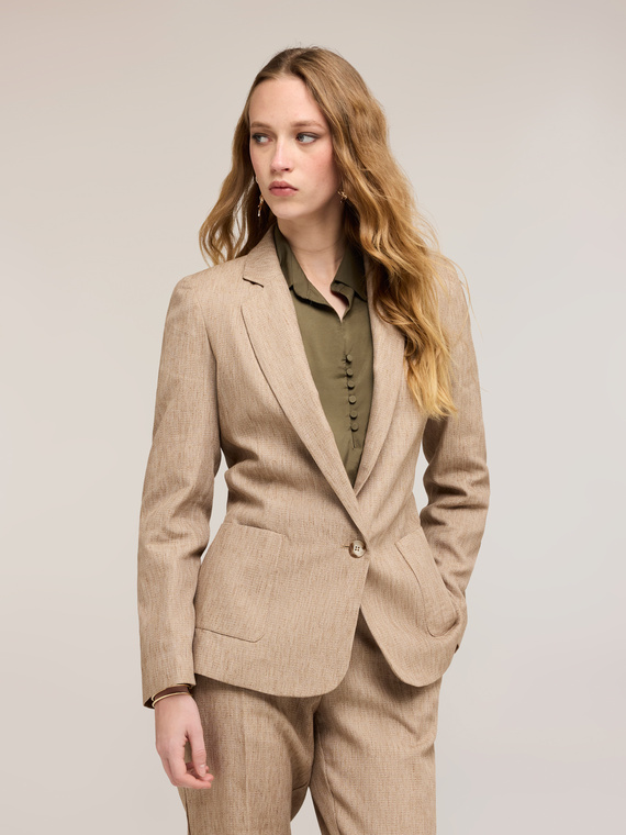 Einreihiger Blazer aus Leinenmischung