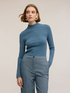 Ribbed turtleneck sweater with jewel buttons image number 2
