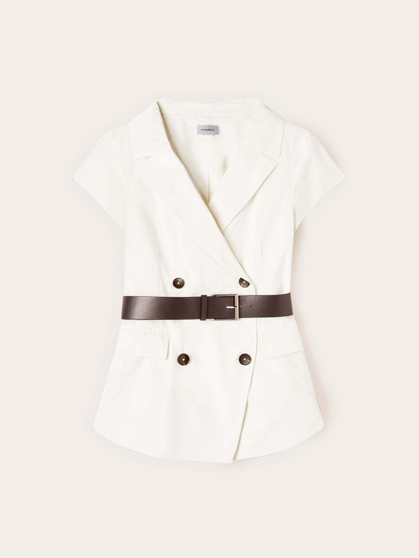 Double-breasted short-sleeve blazer image number 4