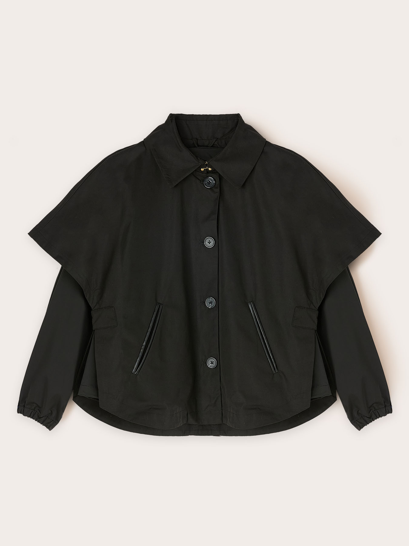 Satin bomber jacket with detachable cape image number 4