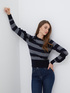Striped sweater with ruching image number 2