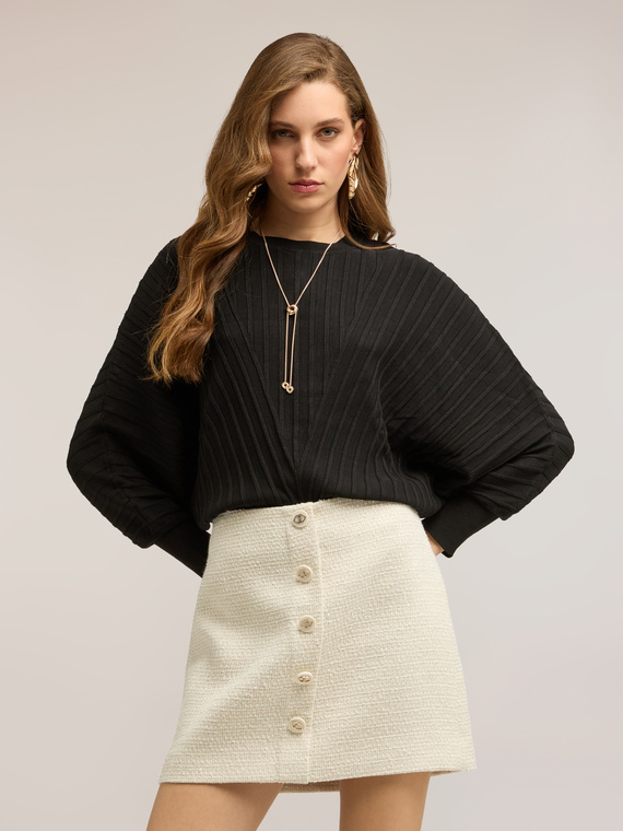 Maglia oversize pliss&eacute;