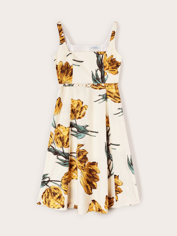 A-line poplin dress with print
