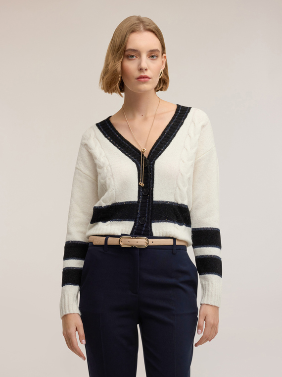 Sequined knit cardigan