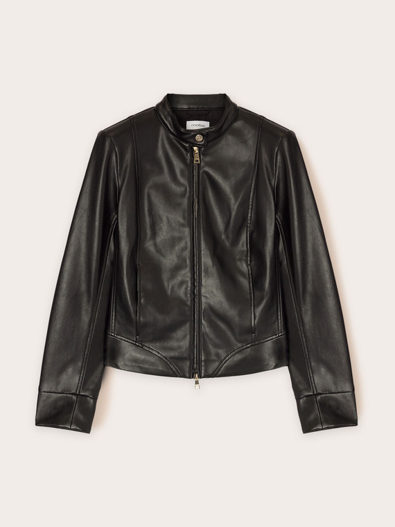 Coated fabric jacket with shaping cuts