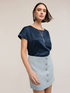 Two-tone cotton blend T-shirt image number 0