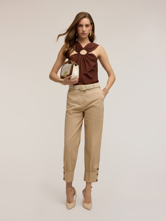 Pantalon avec poignet en popeline