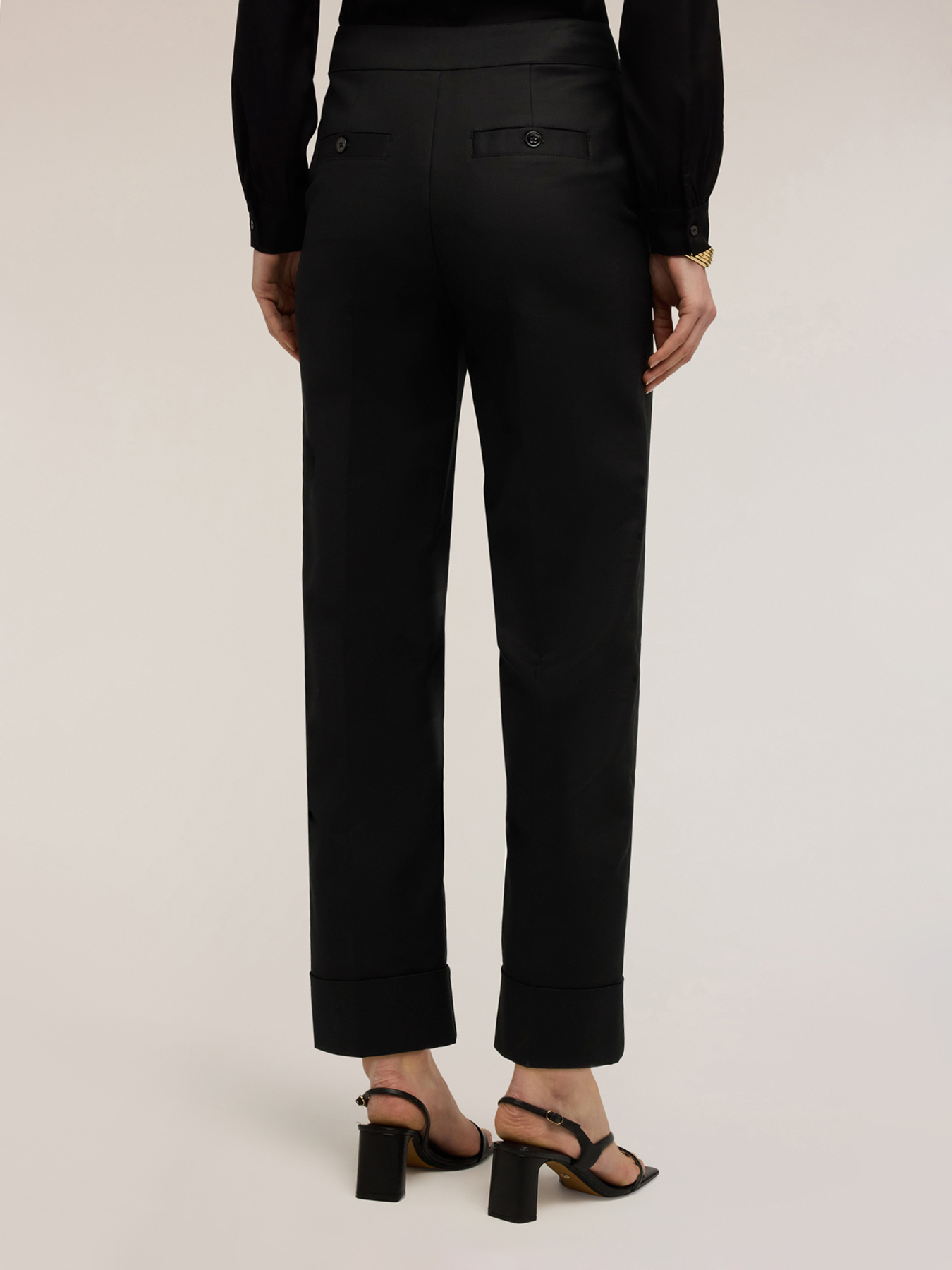 Wide-leg trousers in cotton-blend technical fabric image number 2