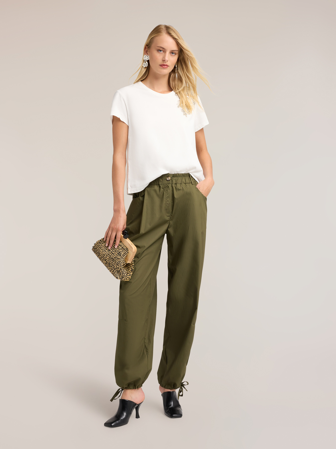 Cotton poplin cargo pants image number 0