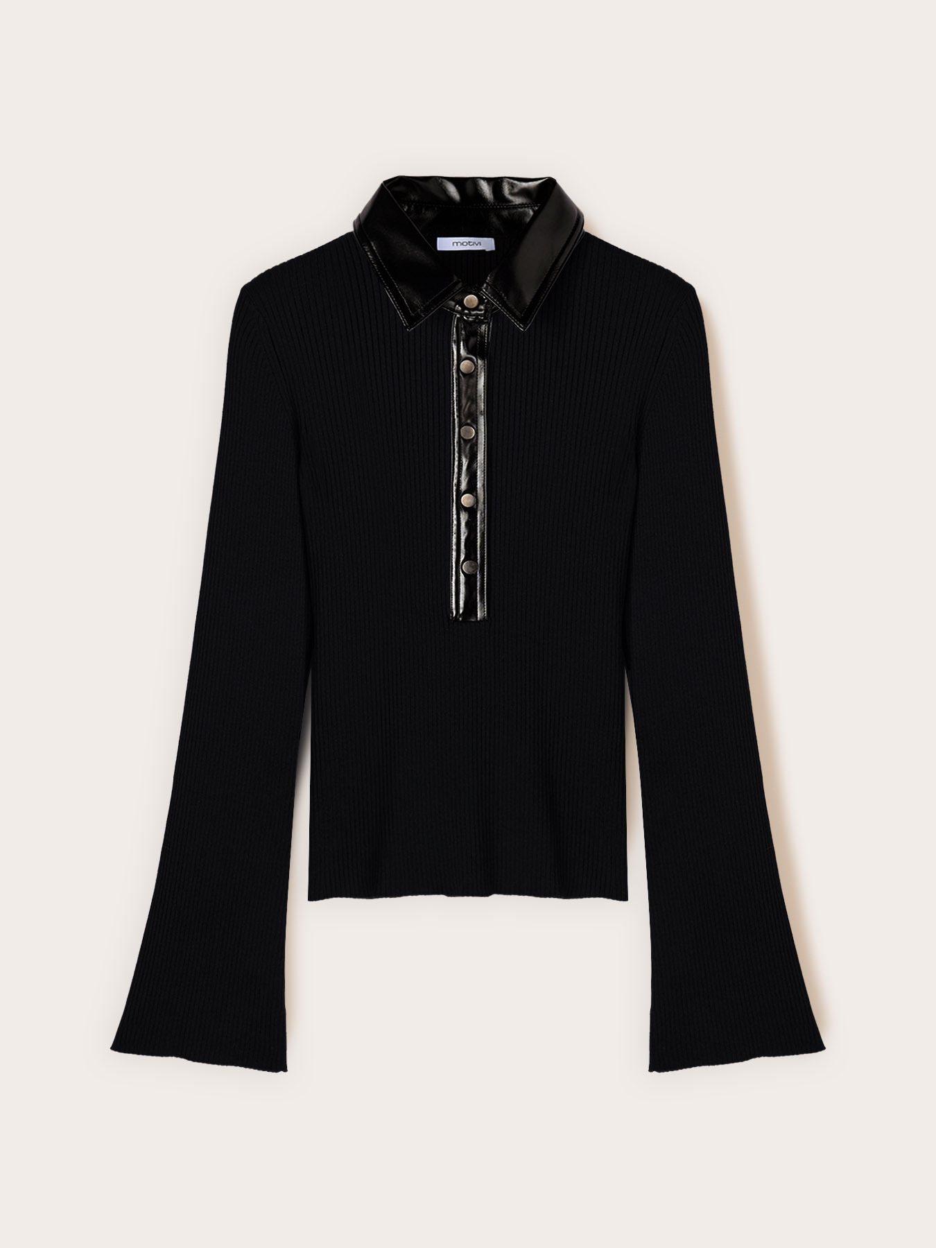 Polo con colletto in vernice image number 4