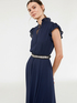 Midi dress with bow and ruching image number 2