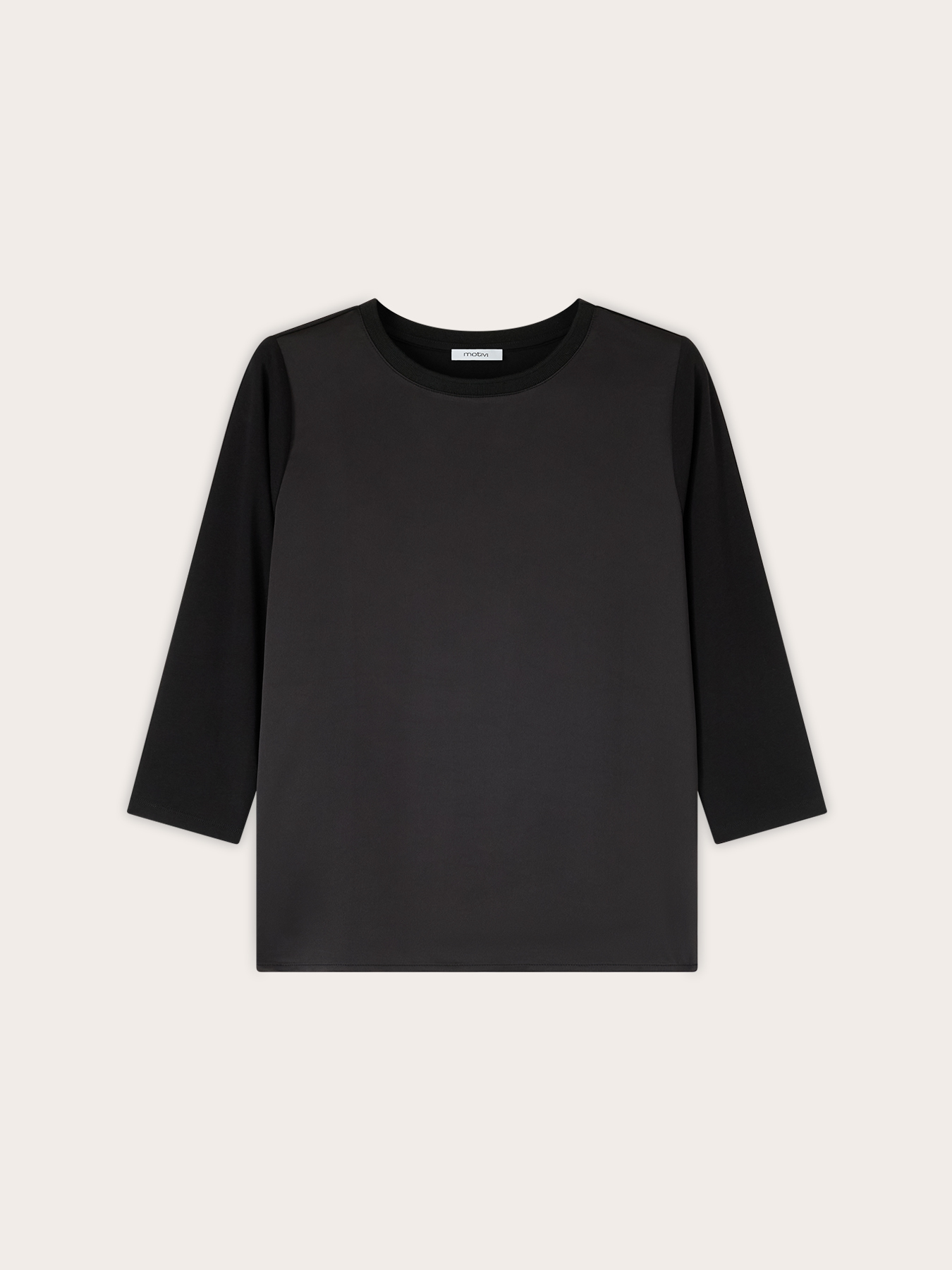 Two-tone T-shirt with three-quarter sleeves image number 0