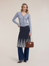 Ribbed knit cardigan with lurex blend image number 2