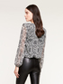 Short snakeskin pattern georgette blouse image number 1