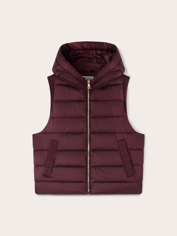 Gilet con cappuccio imbottito