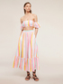 Long skirt with striped ruffle image number 2
