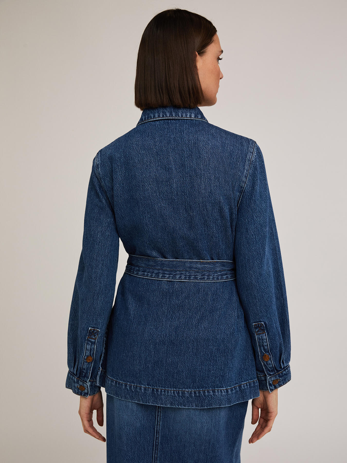 Chaqueta sahariana en denim con mezcla de lyocell image number 1