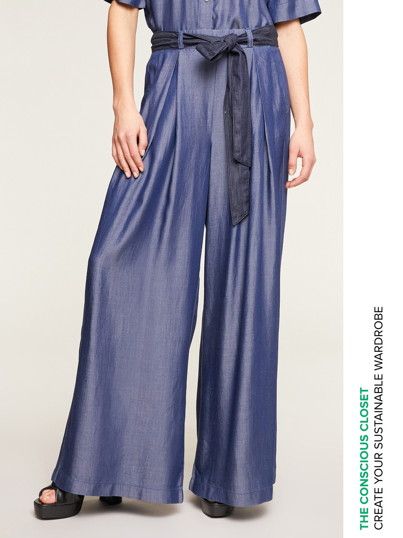 Tencel palazzo trousers image number 0