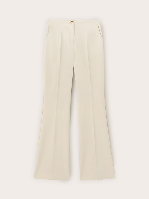 Flare trousers in twill fabric