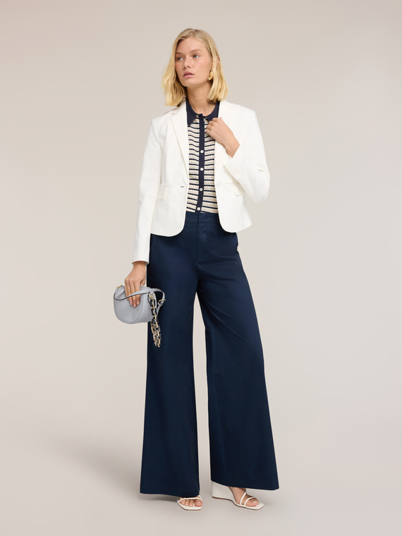 Blazer de tailleur en m&eacute;lange de coton