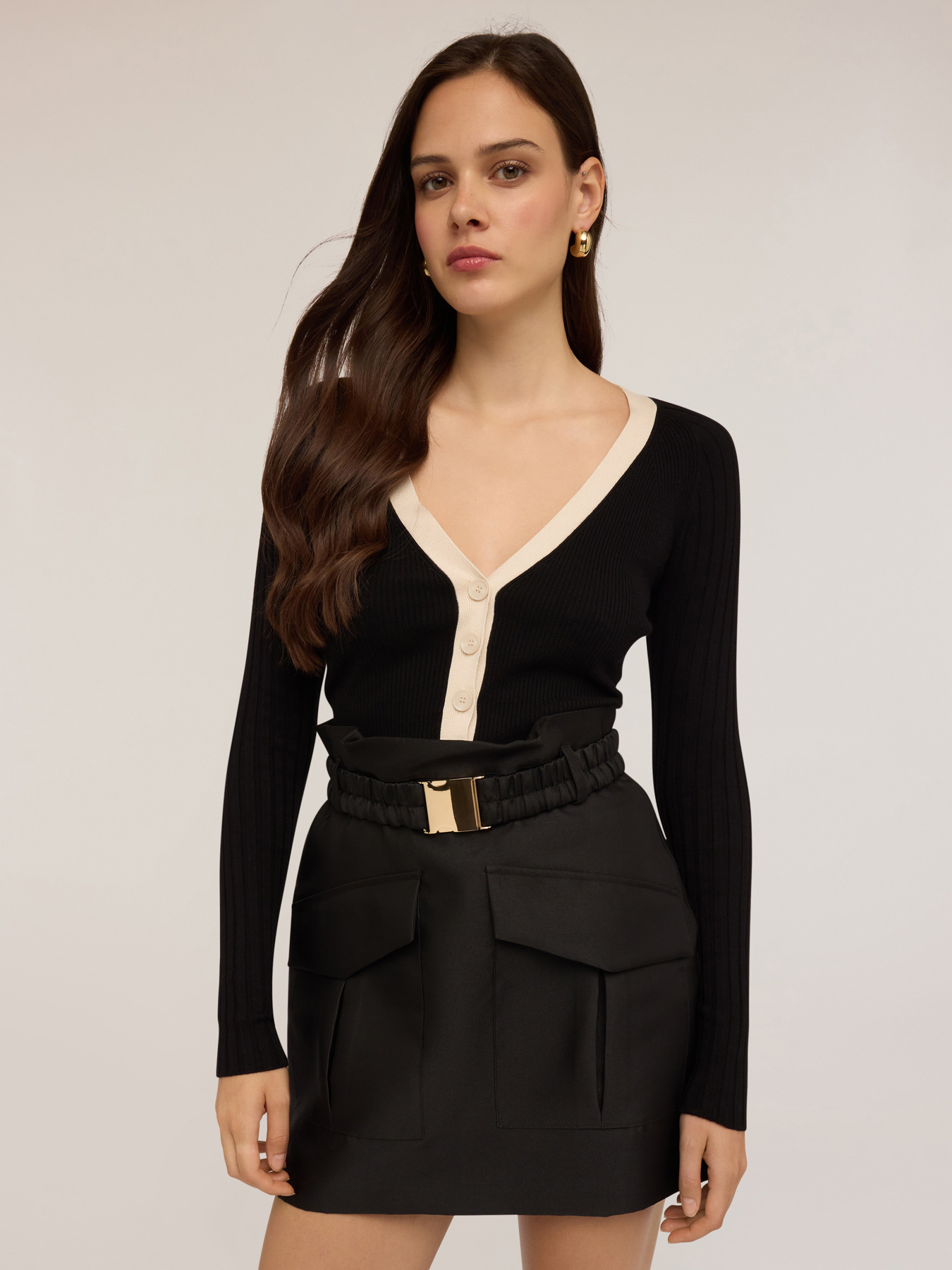 Cardigan bicolore c&ocirc;tel&eacute; image number 3