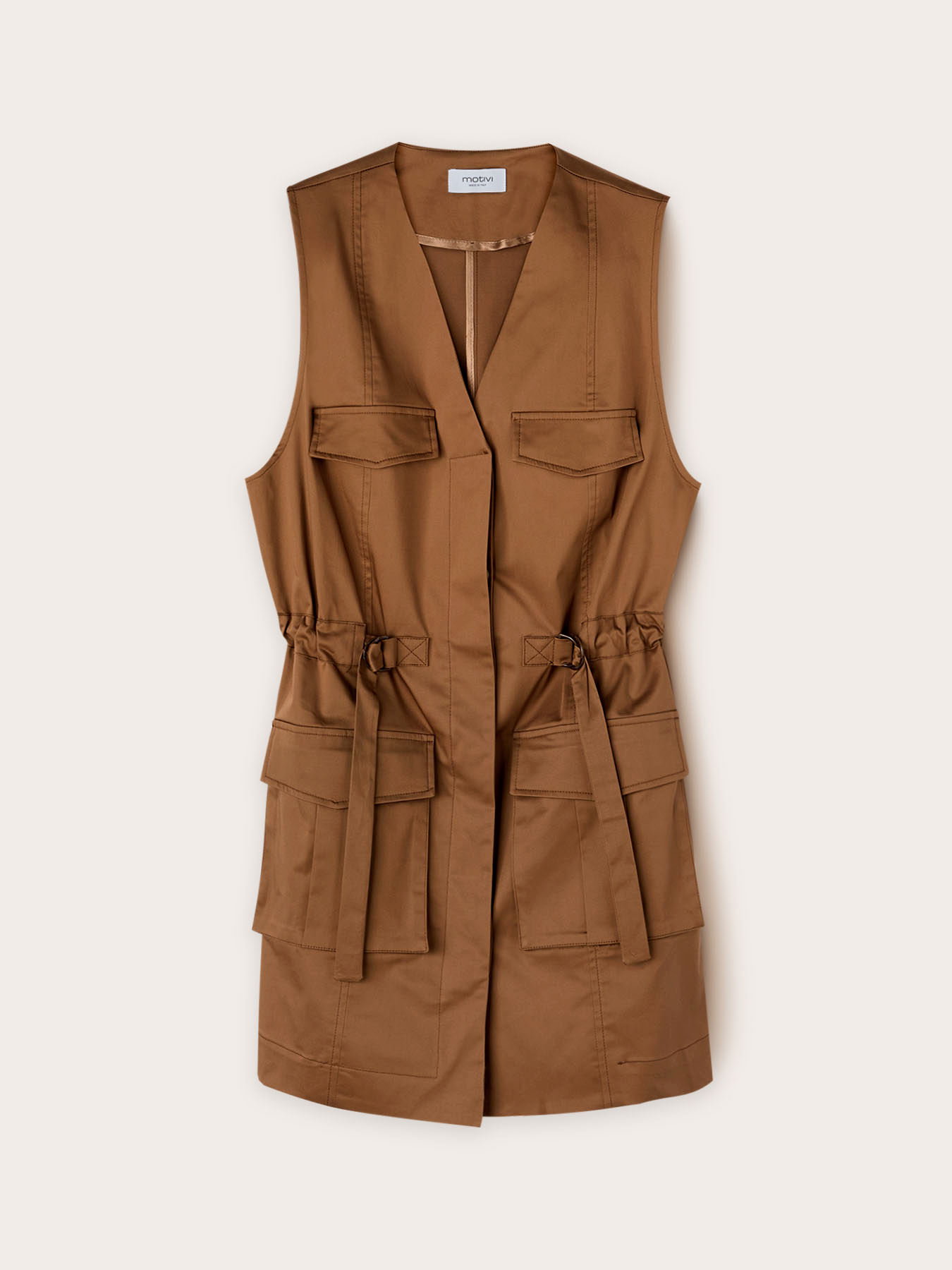 Robe style saharienne en satin image number 4