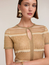 Striped lurex blend sweater image number 2