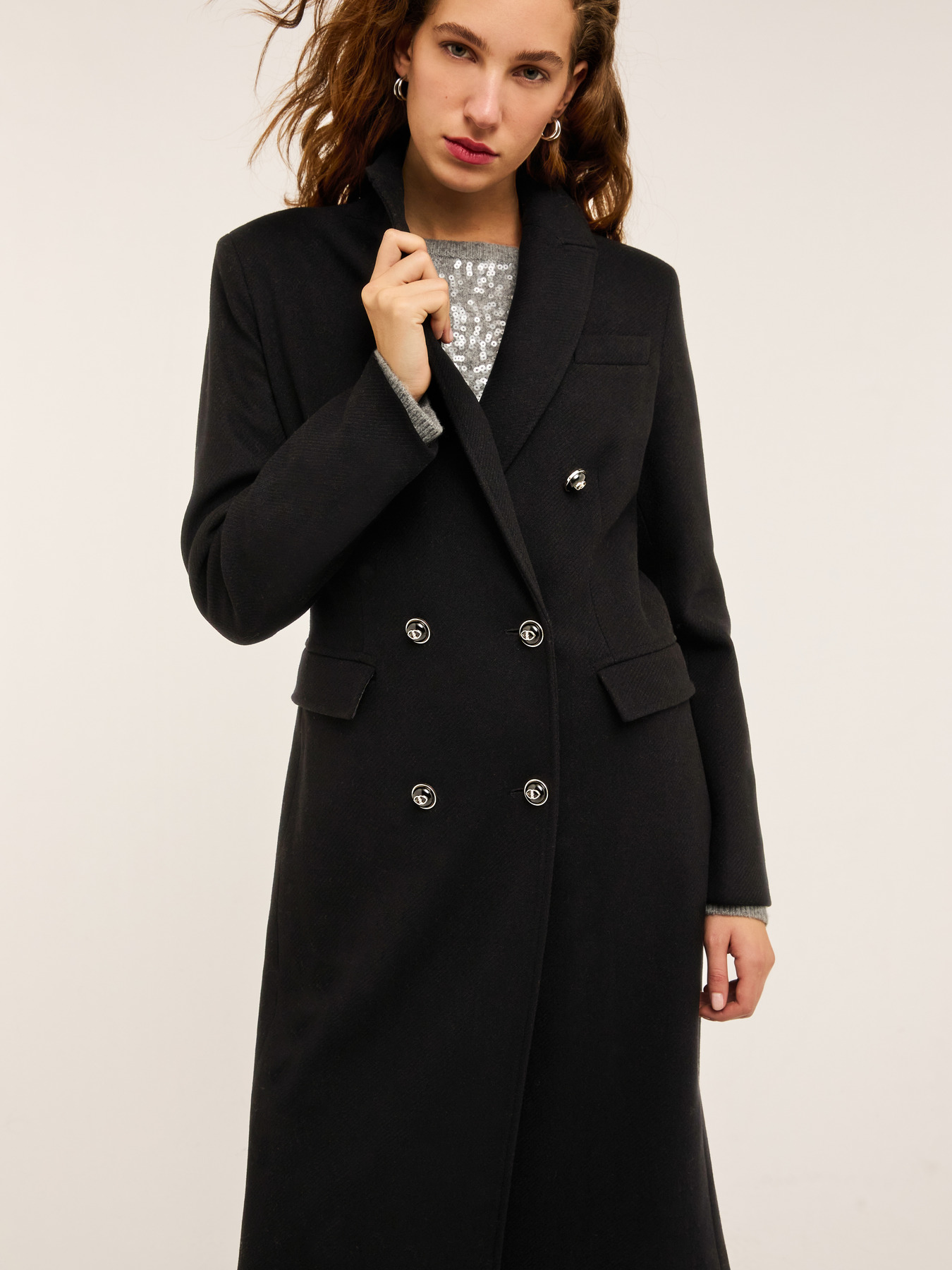 Manteau double boutonnage en drap image number 0