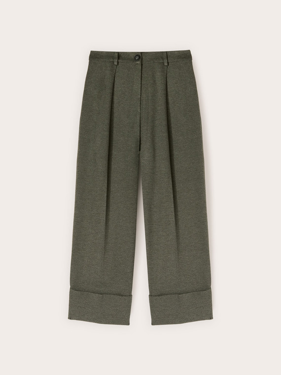 Pantalon en point de Rome avec revers