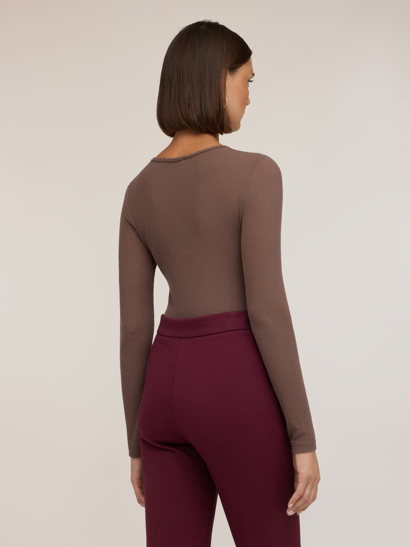 Ribbed T-shirt in modal blend image number 1