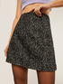 Gonna corta in tessuto spigato con strass image number 2