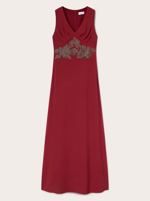 Elegant georgette dress with embroidery