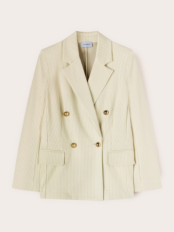 Blazer doppiopetto gessato in misto cotone
