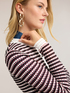 Striped openwork knit cardigan image number 3