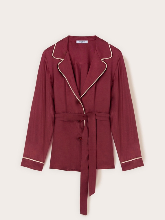 Viscose twill shirt with contrasting trims