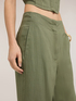 Pleated linen blend trousers with cuffs image number 3