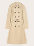 Mixed cotton drill trench coat with double belt image number 6