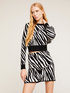 Zebra-patterned jacquard cut-out jumper image number 0