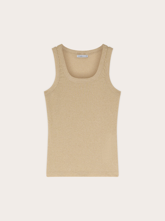 Top in jersey a coste in viscosa lurex