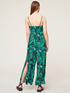 Long jumpsuit with jungle print bow image number 1