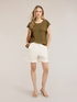 High-waisted cotton shorts image number 2
