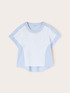 T-Shirt aus zwei verschiedenen Materialien mit Perlenstickerei image number 4