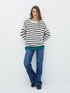 Striped knit pullover image number 0
