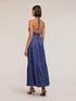 Long satin dress with frill image number 2